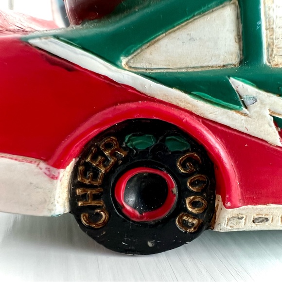 NEW Santa Claus Race Car Driver Christmas Toys Holiday Ornament New with Tags - Picture 8 of 14